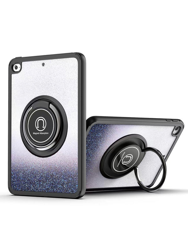 Encuentra la funda trasera para iPad 10.2, Air 3, Pro 10.5 en Guatemala con borde colorido y soporte I-ring en SHINY BLACK en tiendas de accesorios para dispositivos electrónicos.