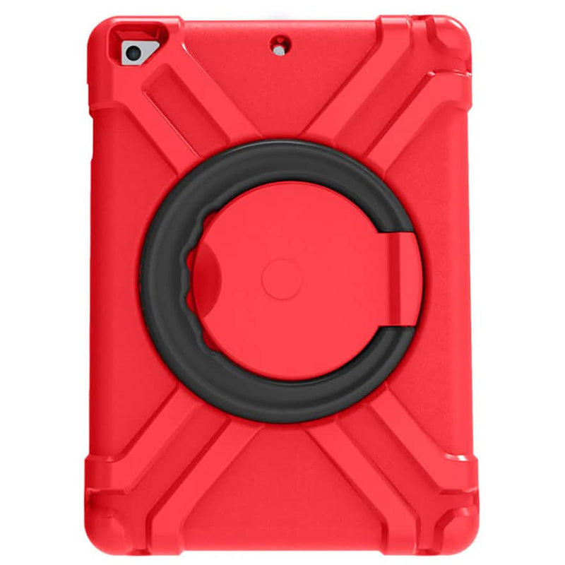 Protege tu iPad 10.2 con nuestra funda antigolpes con soporte circular en color rojo en Guatemala.
