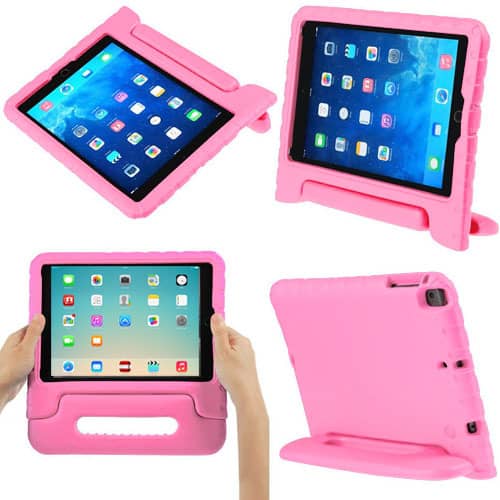 Protege el iPad 2/3/4 de caídas con esta divertida funda infantil anticaída en color rosa en Guatemala.