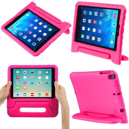 Encuentra el mejor case infantil en Guatemala con soporte antishock en color HOT PINK para iPad Mini 1/2/3/4/5.