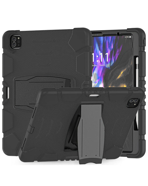 Protector full body con soporte para iPad Air 11 2024, Air 4, Air 5 y Pro 11 en color negro, ideal para proteger tu iPad en Guatemala.