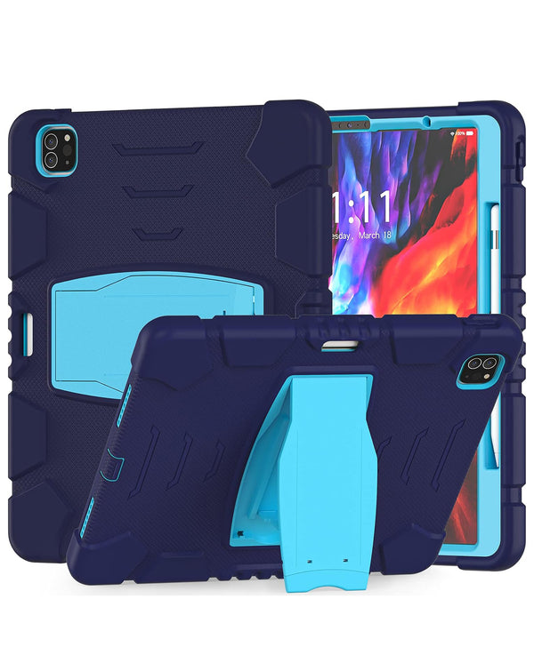 Encuentra el mejor estuche protectivo con soporte color azul marino para iPad en Guatemala en SlowBack, mayorista de accesorios tecnológicos.