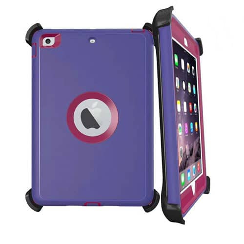 Protege tu iPad 5 (2017) / iPad 6 (2018) / Air 1 / Air 2 / Pro 9.7 con un case heavy duty de color morado con clip en Guatemala.