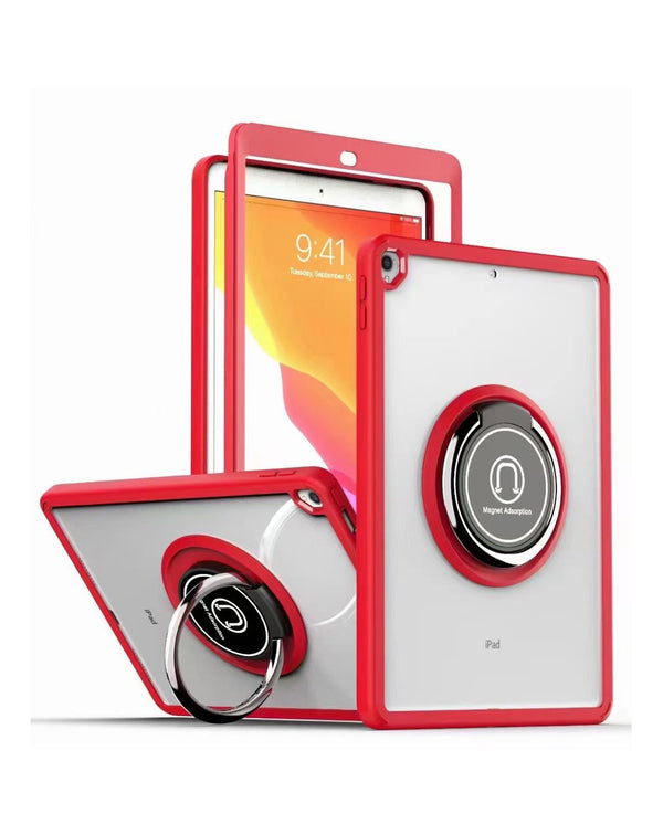 Encuentra la mejor funda Hard PC y Soft TPU con soporte I-ring de color rojo en tiendas de accesorios para iPad en Guatemala.