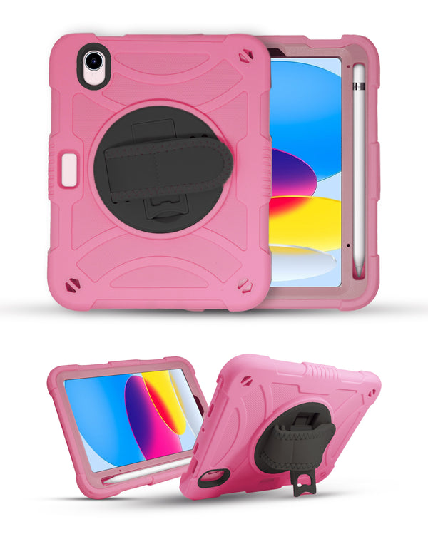 Encuentra la mejor funda heavy duty rosa para iPad 10 2022 en Guatemala en SlowBack, ¡con correa de hombro ajustable a mano!