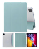 Soporte inteligente de PU cuero con portabolígrafos en color azul para iPad Pro 11 disponible en Guatemala, ideal para proteger tu iPad y mantenerlo seguro.