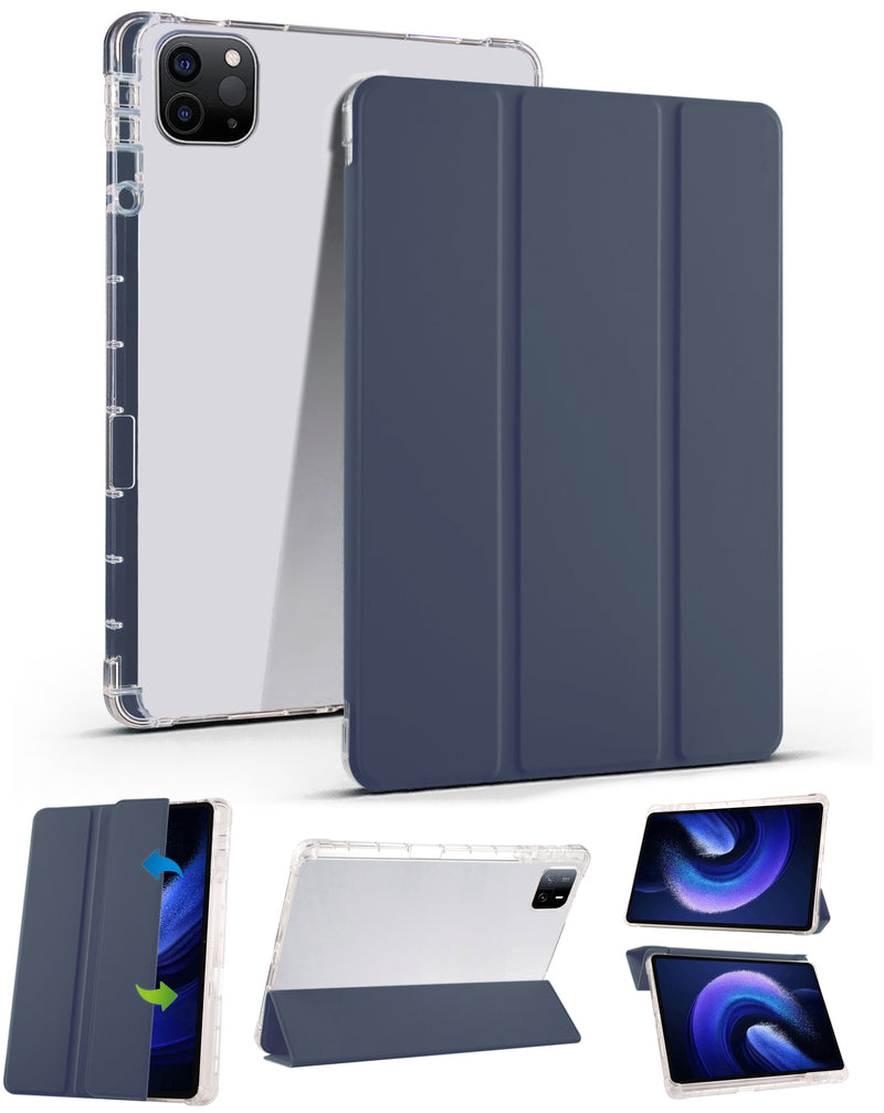 Soporte inteligente de cuero PU azul oscuro para iPad Pro 13 (7th / 2024) con portapen en Guatemala.