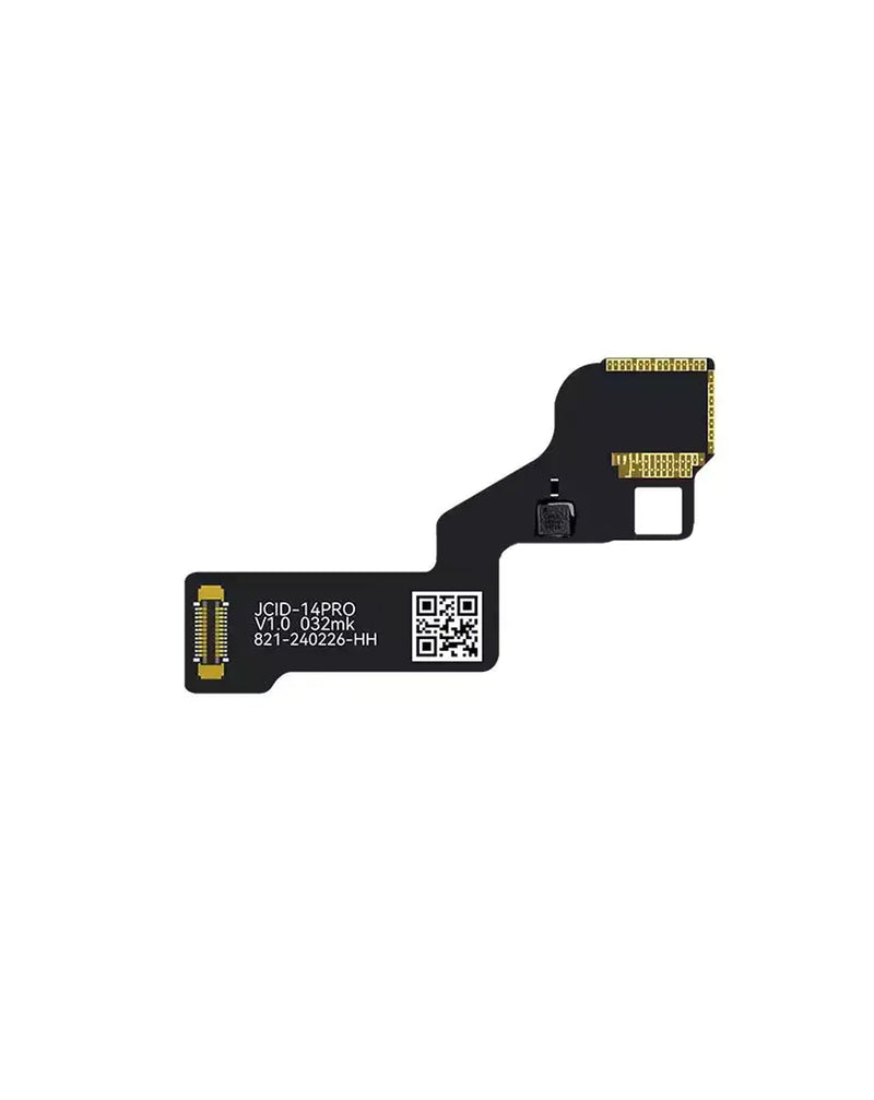 Reparación de Face ID y dot matrix con cable flex para iPhone 14 Pro en Guatemala.