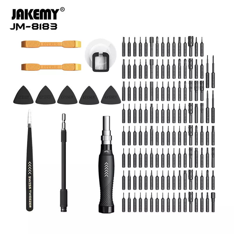 Juego de desarmadores de Precision 145 en 1 con Accesorios JAKEMY JM-8183