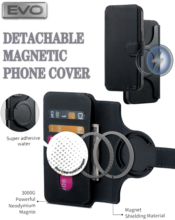 Encuentra la mejor funda magnética EVO en Guatemala para proteger tu teléfono universal de 6.4 pulgadas en color negro, disponible en SlowBack.