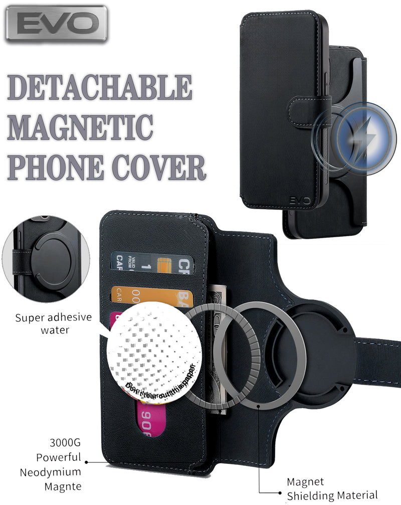 Encuentra la mejor funda magnética EVO en Guatemala para proteger tu teléfono universal de 6.4 pulgadas en color negro, disponible en SlowBack.