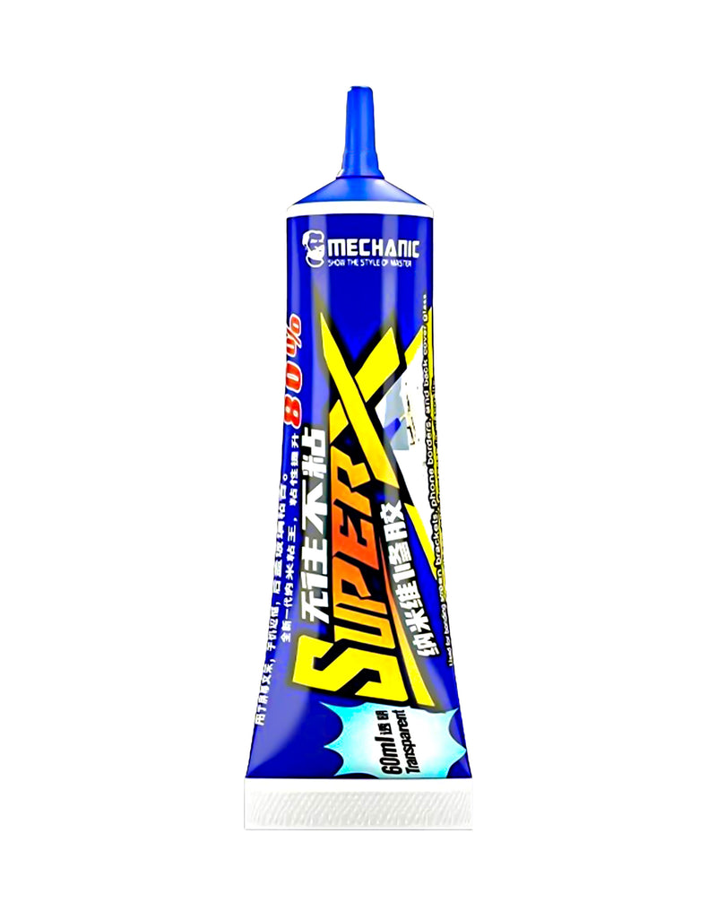 Compra el pegamento rápido Mechanic Super X Nano transparente de 60ml en Guatemala al mejor precio en un mayorista de adhesivos.