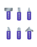 Kit de cuchillas multipropósito para desmontaje de pantallas LCD, ideal para reparaciones de celulares y disponible en Guatemala.