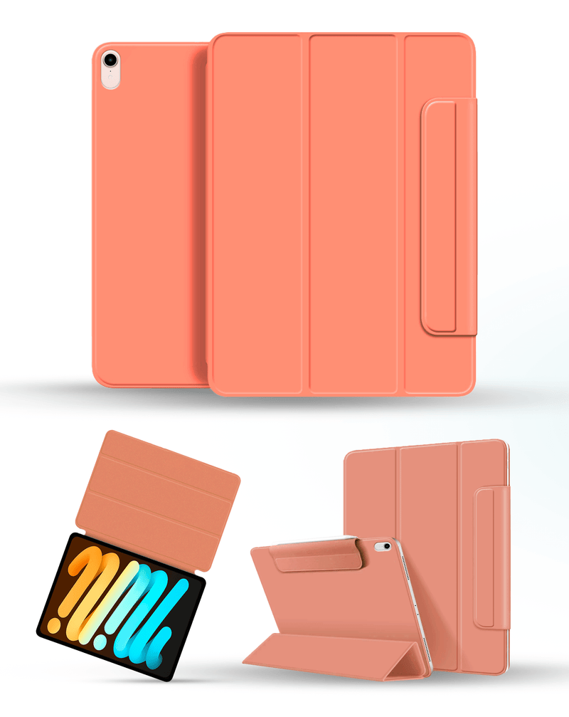 Encuentra la mejor funda completa magnética para iPad Mini 6/7 en Guatemala, disponible en color naranja, en nuestro catálogo de accesorios para iPad.