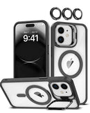Funda de silicona Transpalet y soporte para camara con lente iPhone 12 / 12 Pro - Negro