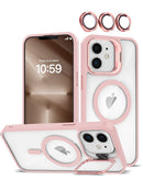 Funda de silicona y soporte de camara con lente de camara Transpalet iPhone 12/12 Pro - Rosa