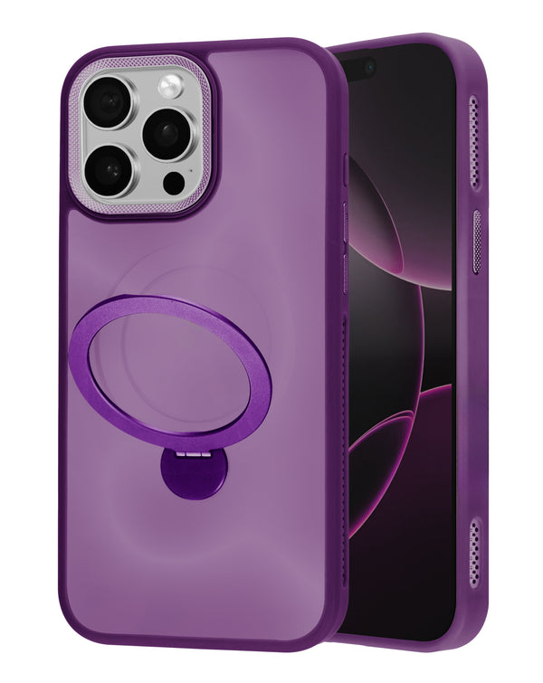 Protector inalámbrico con soporte de anillo rotatorio para iPhone 12/12 Pro en color púrpura en Guatemala.