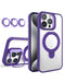 Protege tu iPhone 12 / 12 Pro con estilo con esta funda transparente magnética con 2 soportes y lente de cámara en color DARK PURPLE en Guatemala.