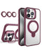 Encuentra la funda transparente magnética con 2 soportes y lente de cámara color vino para iPhone 12 / 12 Pro en Guatemala.