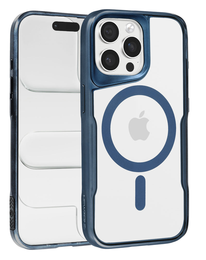 Funda magnética transparente de color azul oscuro para iPhone 12 y 12 Pro en Guatemala.
