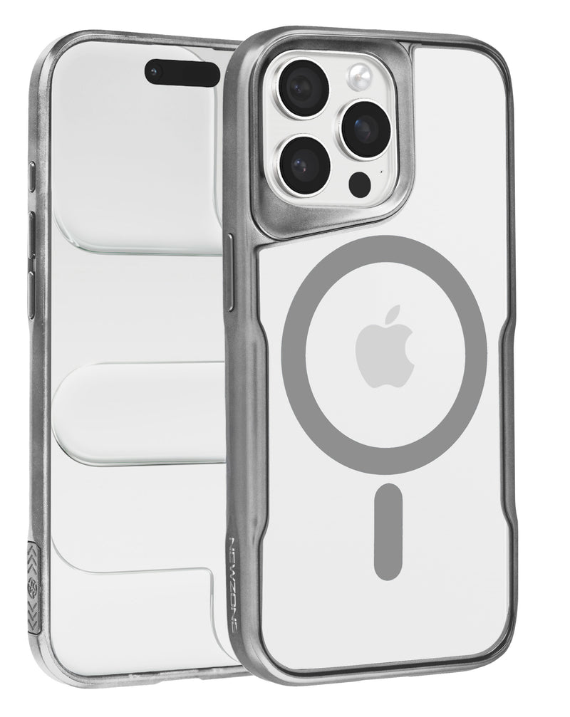 Funda magnética transparente y brillante Plateado para iPhone 12 / 12 Pro en Guatemala.