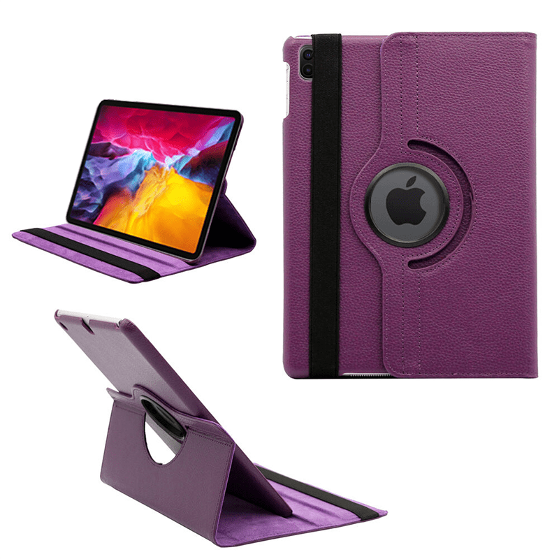 Encuentra en Guatemala la funda giratoria con soporte 360 grados color púrpura para iPad Air 13 2024 / Pro 12.9 (3rd / 4th / 5th / 6th) de la marca SlowBack. 