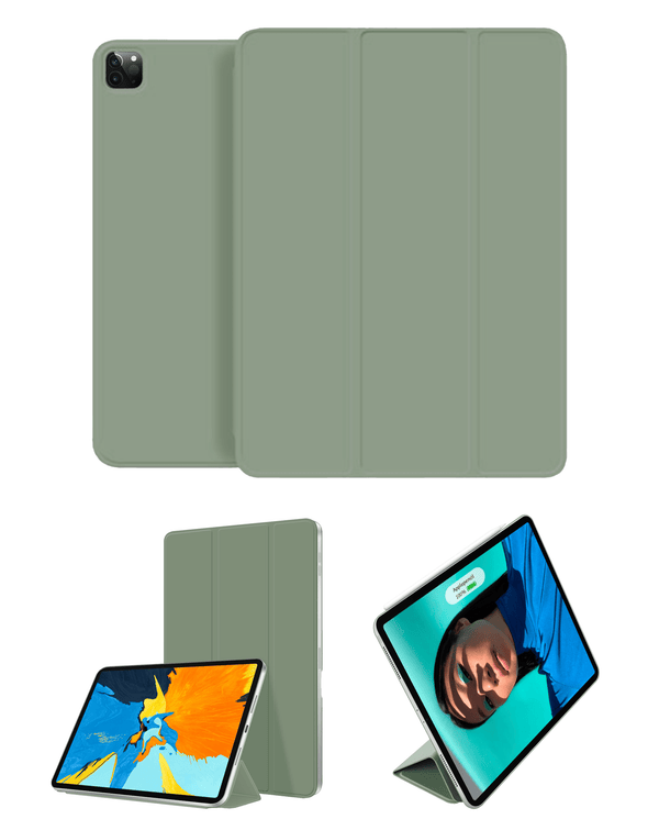Encuentra la mejor funda magnética full body en color verde oscuro para iPad Pro 12.9 en Guatemala, con protección completa y función inteligente.