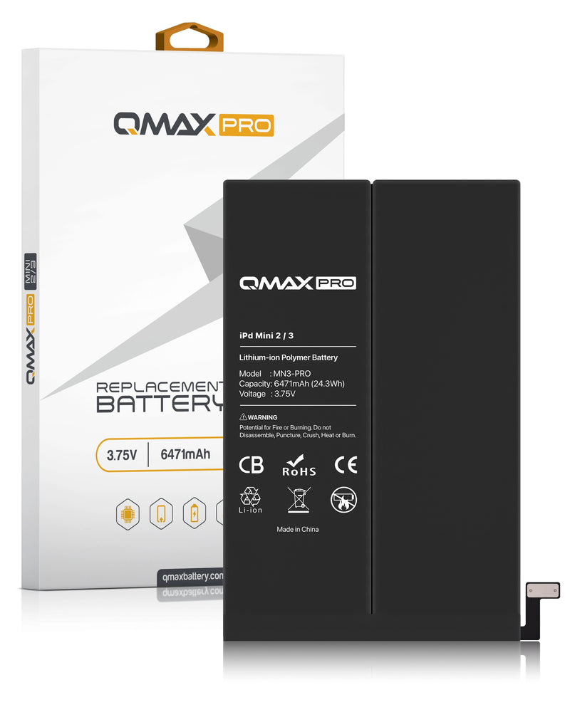 Repara la batería de tu iPad Mini 2 o Mini 3 con baterías QMAX originales en Guatemala.