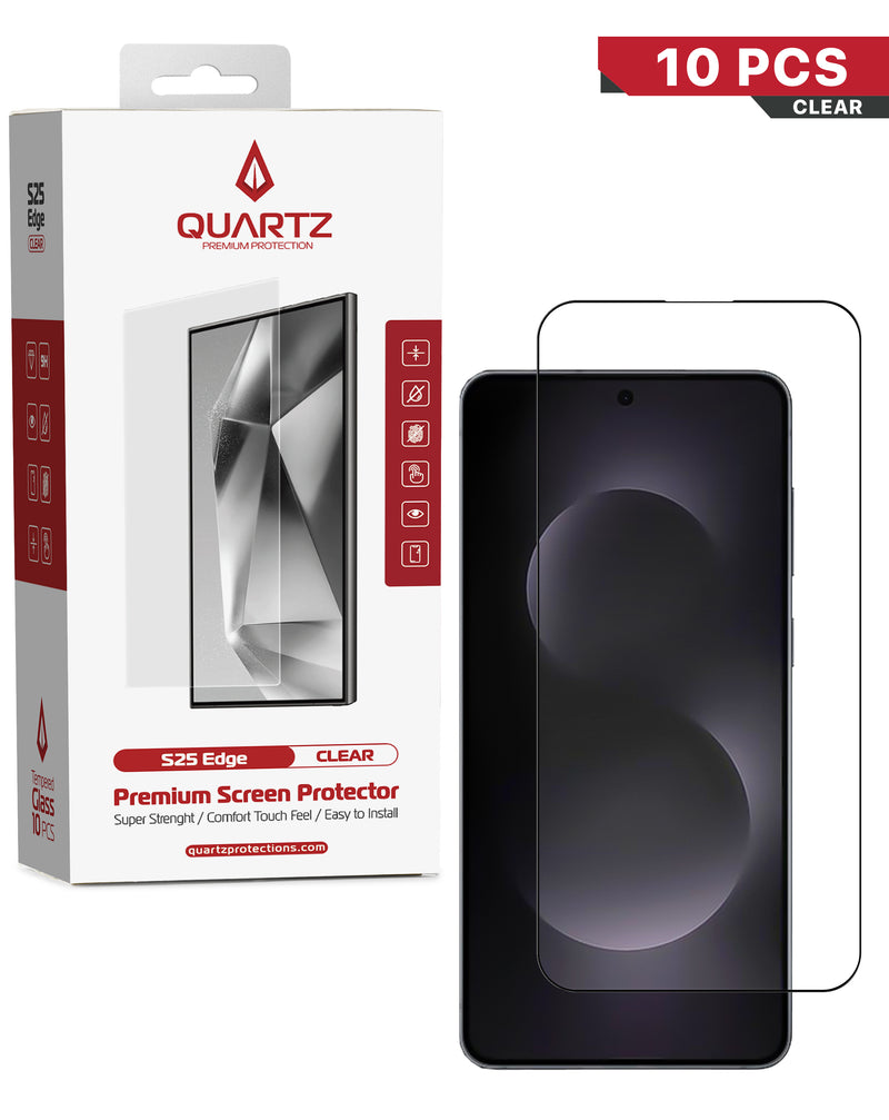 Protector de vidrio templado transparente para Galaxy S25 Edge en pack de 10, ideal para mayoristas en Guatemala.