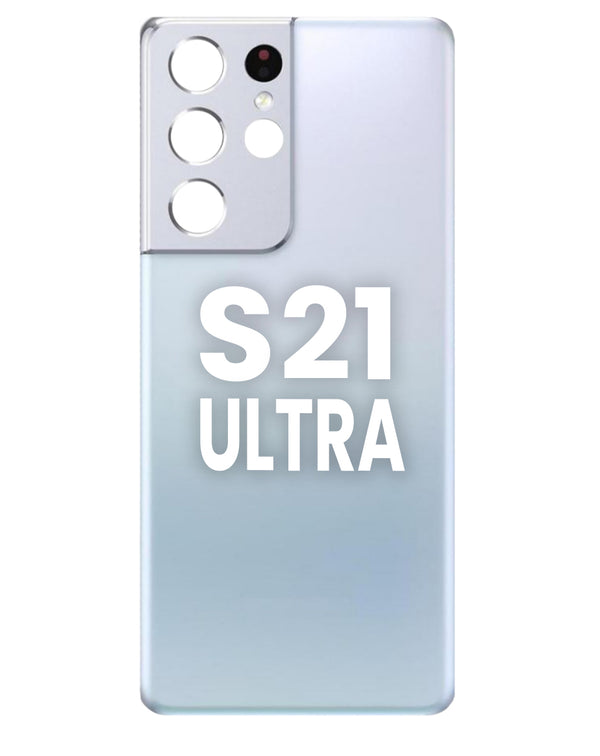 Tapa trasera con lente de cámara y adhesivo para Galaxy S21 Ultra en Guatemala, mayorista de reparaciones de teléfonos.