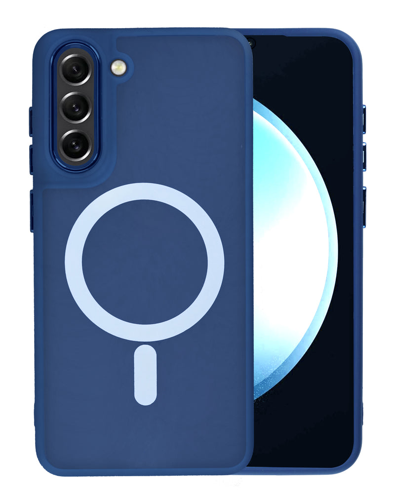 Encuentra el mejor case de carga inalámbrica magnética para Galaxy S23 en Guatemala con SlowBack en color azul marino.