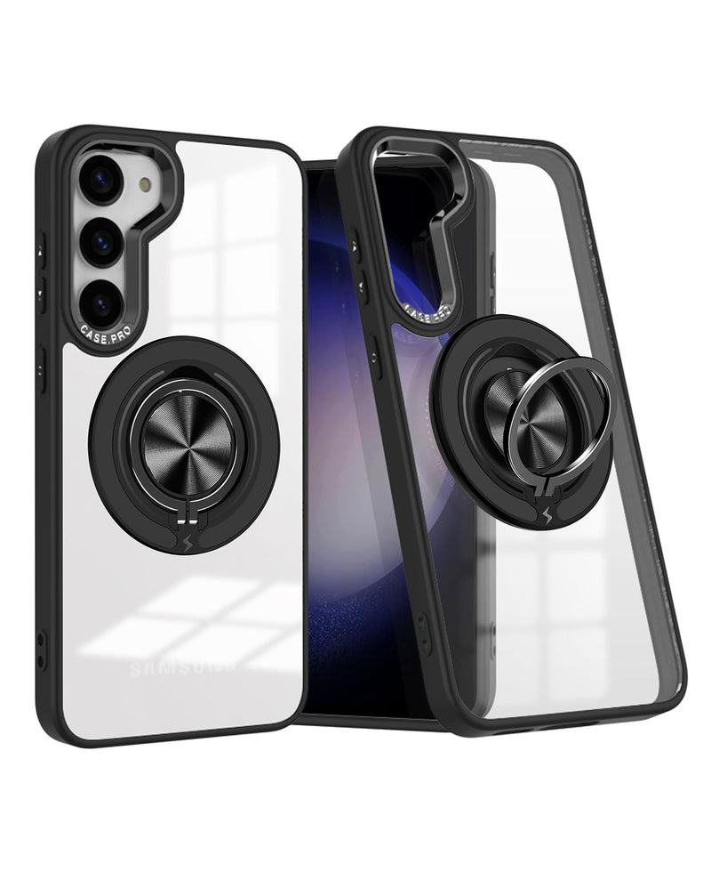 Compra el case transparente con carga inalámbrica y soporte de anillo para Galaxy S23 en Guatemala al mejor precio.