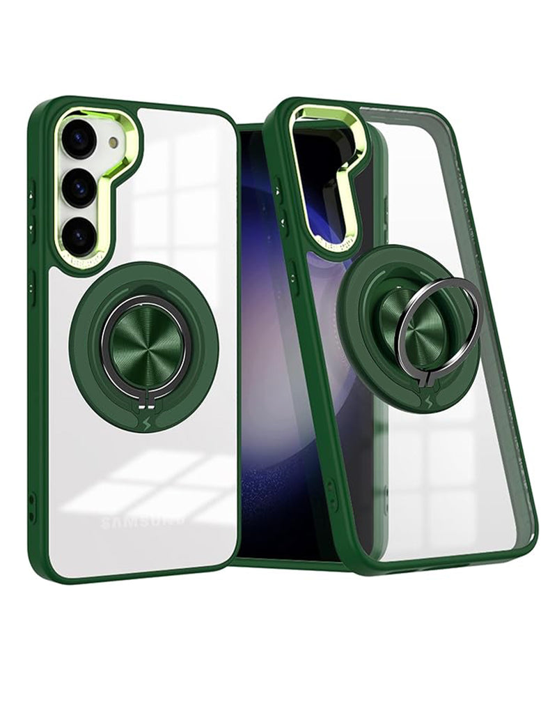 Funda transparente con carga inalámbrica y soporte de anillo para Galaxy S23 disponible en Guatemala.