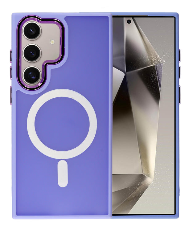 Encuentra el mejor case de carga inalámbrica magnética color morado para Samsung Galaxy S23 Plus en Guatemala.