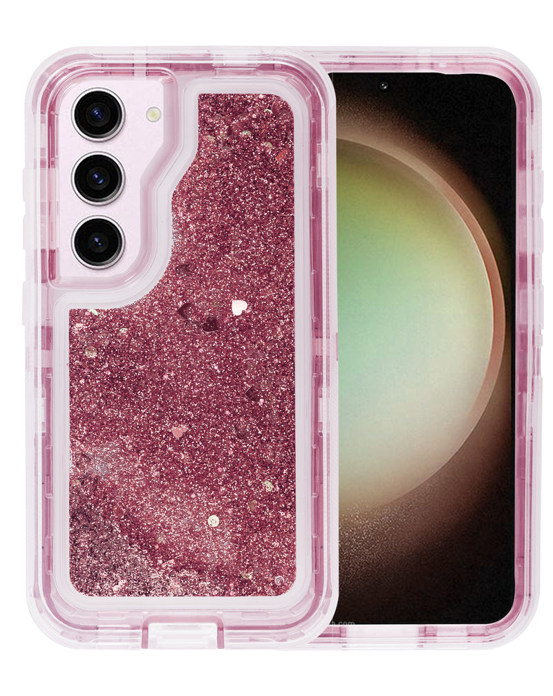 Encuentra la funda liquida con purpurina color rosa para Galaxy S23 Plus en Guatemala.