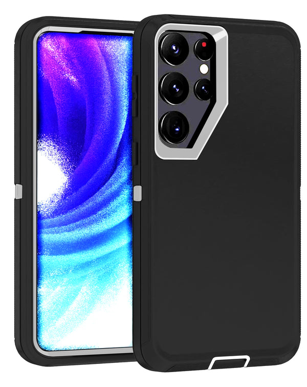 Encuentra la mejor funda heavy duty para tu Galaxy S24 Ultra en Guatemala con colores negro y blanco en SlowBack, mayorista de accesorios para celulares.