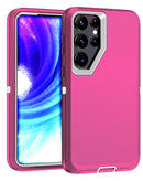 Encuentra la mejor funda heavy duty para Samsung Galaxy S24 Ultra en Guatemala en una llamativa combinación de colores HOT PINK & WHITE.