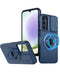 Encuentra en Guatemala este case azul con soporte de anillo y cubre lente para Galaxy S25 de SlowBack.