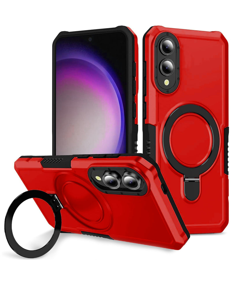 Encuentra la mejor funda rígida antichoque con soporte de anillo para Galaxy S25E en Guatemala.