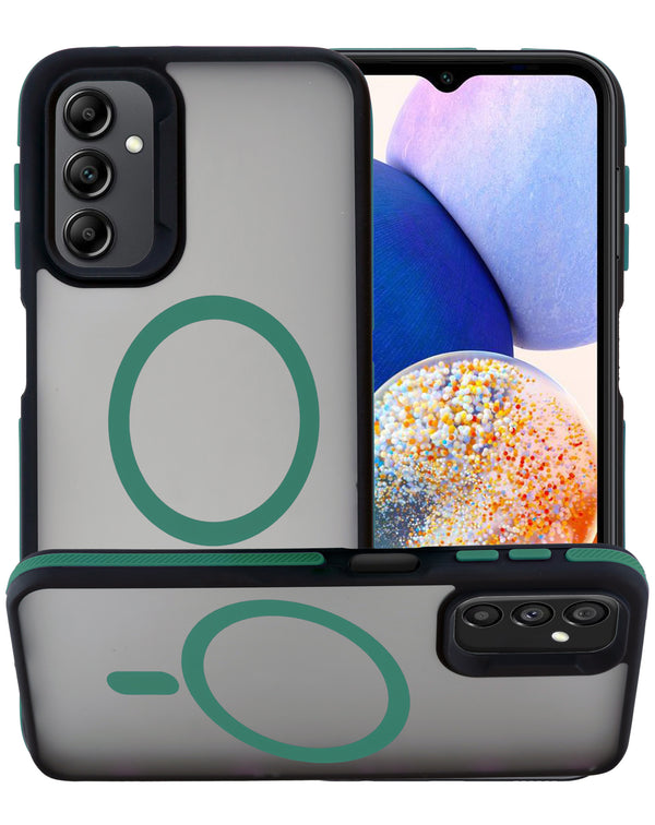 Encuentra la funda bicolor matte magnetic translucency DARK GREEN para Galaxy S25FE en Guatemala, ideal para proteger tu teléfono con estilo.