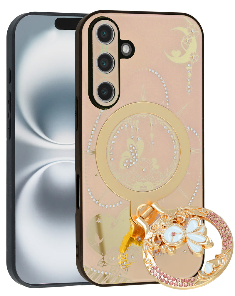 Encuentra la mejor funda de lujo con carga inalámbrica y diamantes brillantes para Galaxy S25FE en Guatemala.