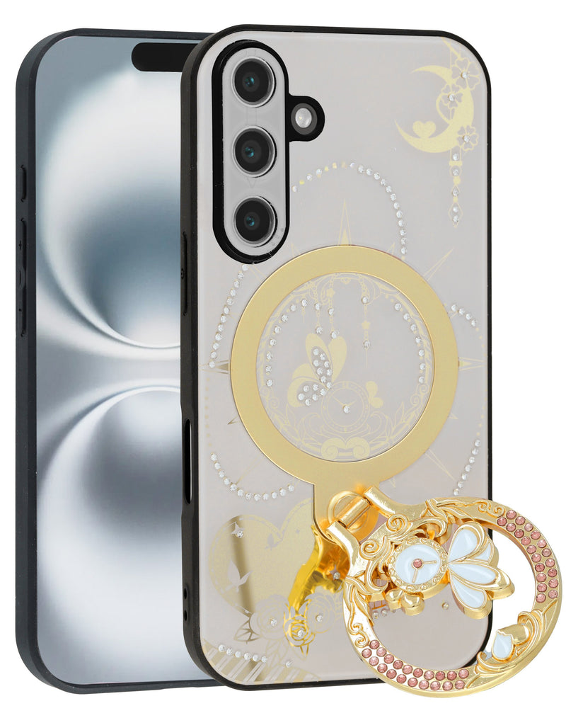 Funda de lujo con carga inalámbrica y anillo para Samsung Galaxy S25FE en Guatemala, ideal para quienes buscan protección y estilo.