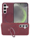 Protector con disipación térmica y soporte en color rojo vino para Samsung Galaxy S25 Plus en Guatemala, disponible en SlowBack.