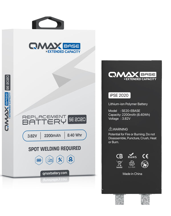 Batería QMAX de capacidad extendida para iPhone SE 2020 ahora disponible en Guatemala para reparaciones en talleres especializados.