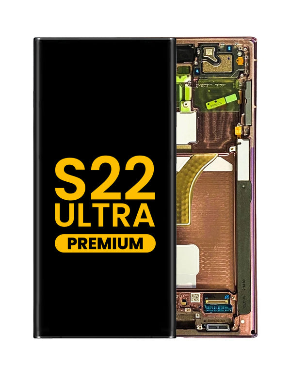 Reparación de pantalla OLED para Galaxy S22 Ultra en Guatemala, disponible en color burgundy.