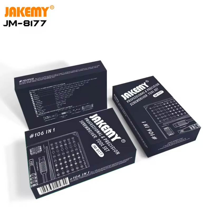 Encuentra el mejor juego de desarmadores de precisión de aluminio JAKEMY JM-8177 en Guatemala para tus reparaciones y proyectos DIY. 