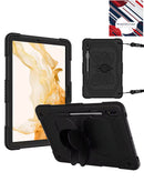 Protectora funda de diseño butterfly stand en color negro para Galaxy Tab S9, Tab S9 FE y Tab S10 FE en Guatemala.