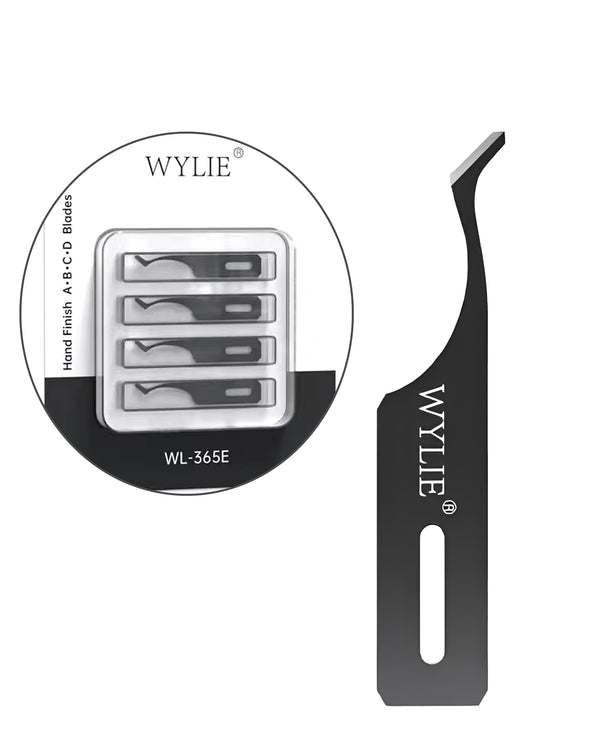 Compra en Guatemala el Pack de 4 Hojas de escalpelo Wylie WL-365E Model-D con pegamento negro underfill, ideales para profesionales en BajoPPLCD.