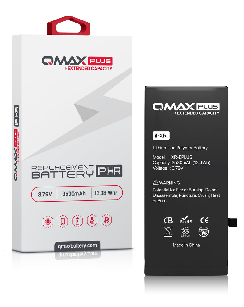 Batería QMAX Plus de capacidad extendida para iPhone XR en Guatemala, 3530 mAH.