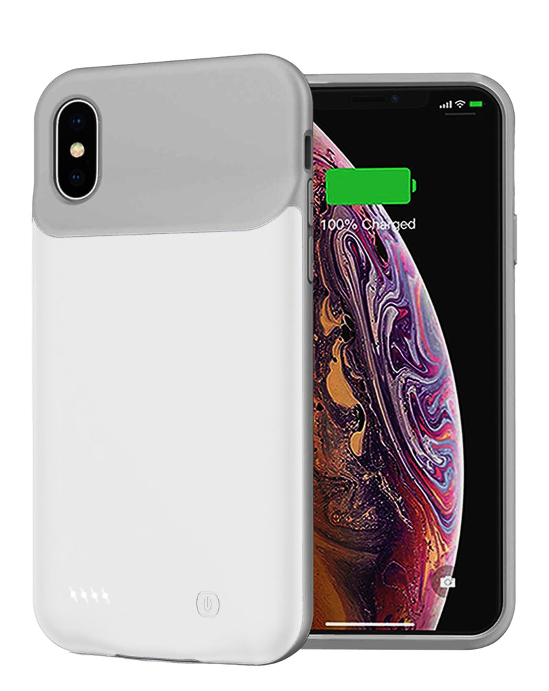 Encuentra la mejor funda protectora de carga slim para iPhone XS Max en Guatemala en SlowBack, con 4000mAh de capacidad en color gris.